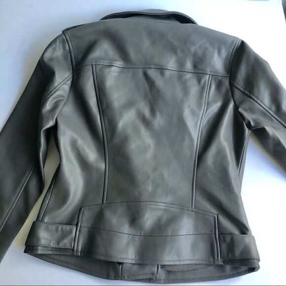 NWT LUCKY FAUX LEATHER GREY MOTO JACKET - Picture 4 of 8